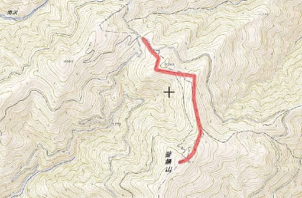 釜無山のルート地図