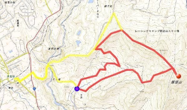 飯盛山のルート地図
